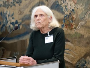 Former EADI President Sheila Page addressing the audience at the Town Hall