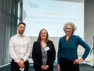 EADI secretariat team Basile Boulay, Susanne von Itter and Christiane Kliemann
